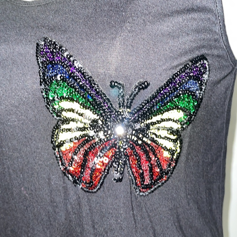 Butterfly sequenced tank top size S NWT - Picture 4 of 5